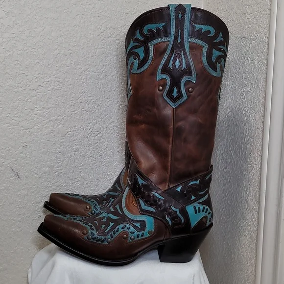Black Star Women's Chocolate &Teal Boots
